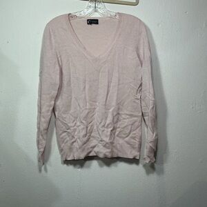 Bloomingdale's Soft Pink V-Neck Sweater